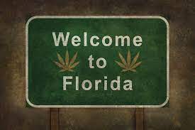Is Weed Legal in Florida: Welcome to Florida Sign with Marijuana leafs